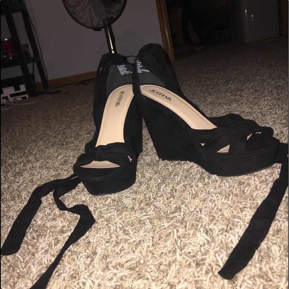 Lace up wedges